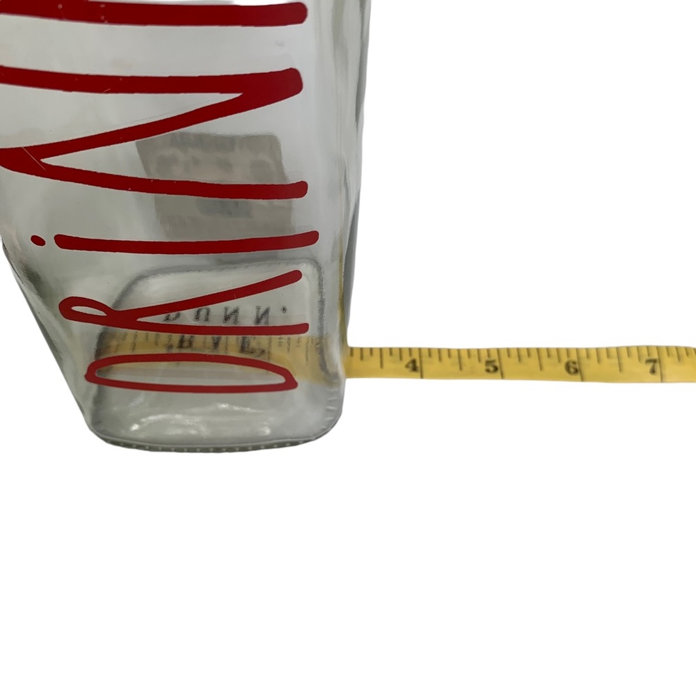 Rae Dunn DRINK Clear Glass Bottle Bail & Trigger Closure Red Letters NWT 2017 - Picture 11 of 11